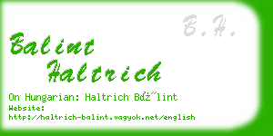 balint haltrich business card